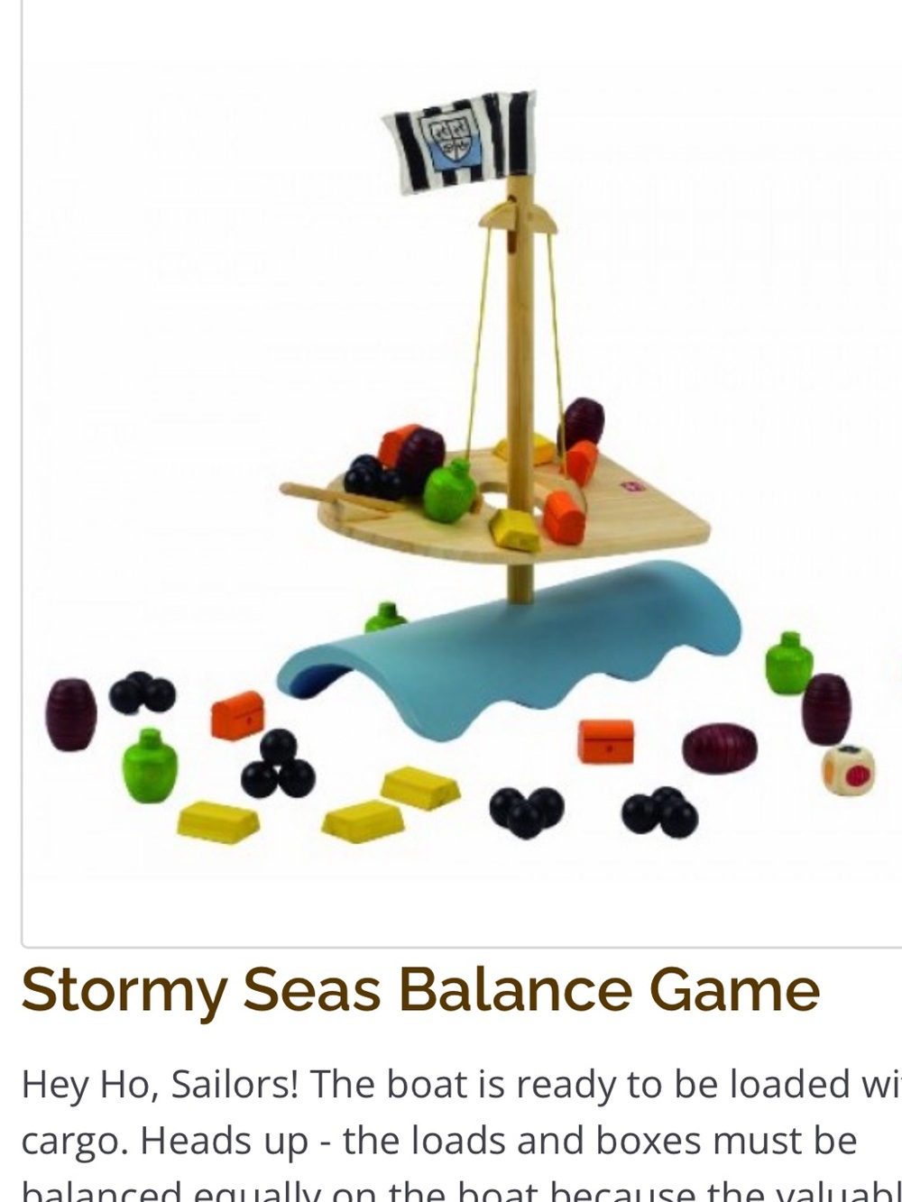 Stormy Seas Balance Game Hape Stacking Wooden Pirate Ship Toy Sold Out